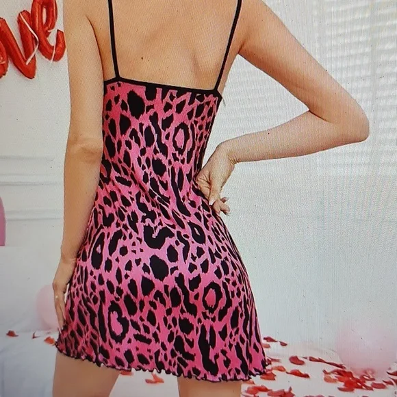 NWT PINK LEOPARD SEXY SLEEPWEAR - Picture 2 of 4